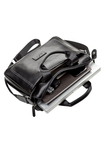 Сумка чоловіча 11107 шкіряна Чорна Shvigel (366880599)