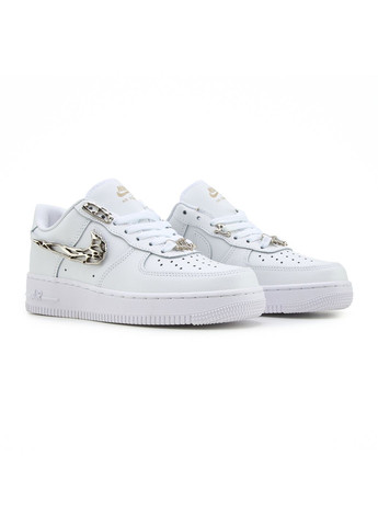 Білі Осінні кросівки чоловічі nike air force 1 low molten metal silver white найк аір форс 1 преміум No Brand