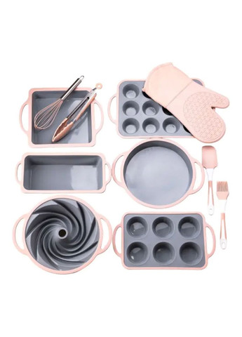 Силіконовий набір форм для випічки з антипригарним покриттям з кухонним приладдям та прихваткою 11 шт HP34542 Jooki (358705951)