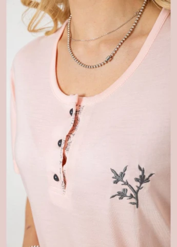 Персикова піжама жіноча з принтом Stil Moda 243R7001