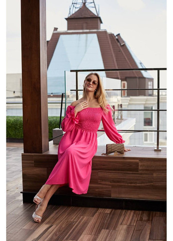 Малиновое женское платье креп модель 237 малиновый Україна