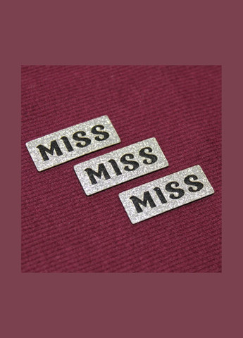 Нашивка из глитера "Miss" серебряного цвета (8178) No Brand (335812772)