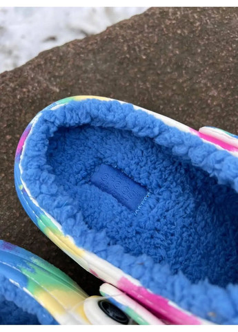 Сабо утепленные кроксы на меху домашние тапки оригинал новые Crocs Classic Tie-Dye Lined Clog (364989007)