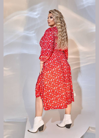 Червона жіноча вільна сукня із софту колір червоний р.50/52 449677 New Trend