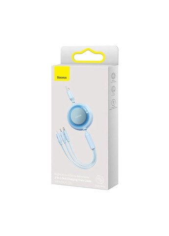 Кабель Bright Mirror 2 Series Retractable 3-in-1 Fast Charging Data Cable USB M+L+C 3.5A 1.1m Sky Blue Baseus (371363125)