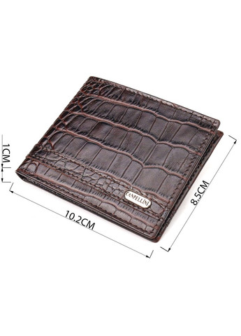 Затискач із натуральної фактурної шкіри коричневий 21519 Canpellini (329197116)