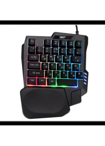 Комплект ігровий 2в1 одноручна клавіатура + миша з підсвіткою 7768 UKC (323486004)