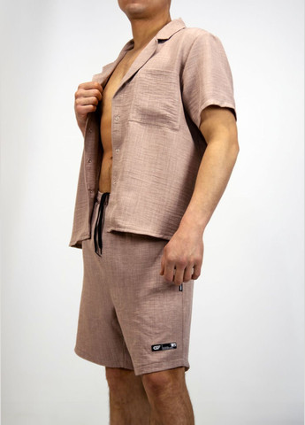 Бежевий літній комлект (сорочка, шорти) GF SPORT Костюм