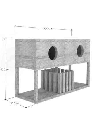 Будиночок для шиншили з дерева Крітіч каррі (ДДШ-005403) No Brand (328605626)