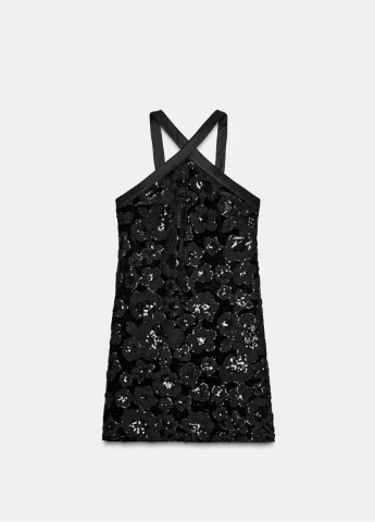 Чорна сукня Zara з квітковим принтом