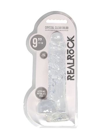 Фаллоимитатор - Realrock Dildo With Balls 9'/23 см Transparent Drive - Фаллоимитатор с мошонкой Lovetoy (336946365)