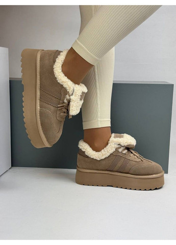 547 Кросовки Зимние Замшевые Бежевые утепленные Hengji бежевые зима (372384821)