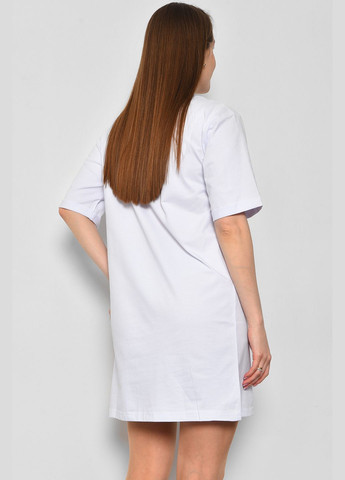 Туника женская из ткани лакоста белого цвета Let's Shop (290839517)