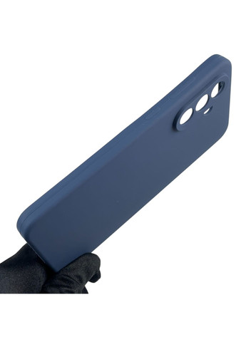 Чохол для Galaxy A56 (SM-A566B) силіконовий з мікрофіброю нековзний на самсунг а56 темно-синій Samsung (366387318)