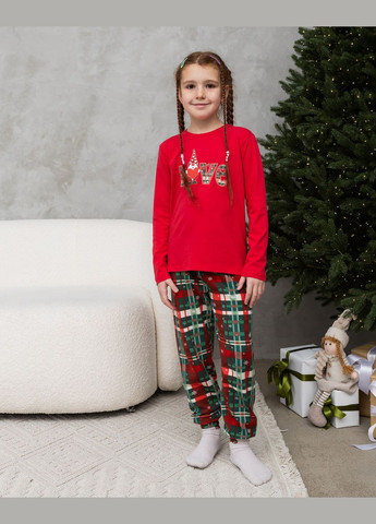 Красная пижама на девочку-подростка со штанами Nicoletta