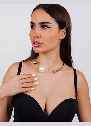 Чокер колье незамкнутое украшеное бусинами No Brand металл (327274185)