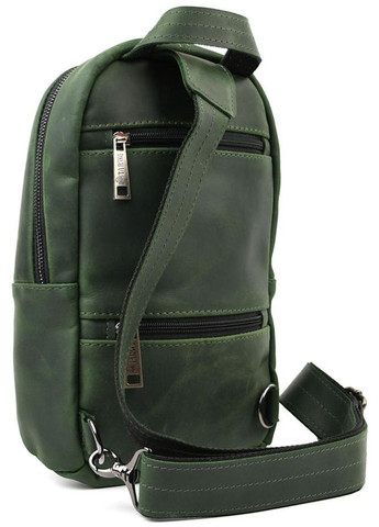 Сумка слинг через плечо мужская кожаная для телефона и для документов средняя Зеленый 40674 TARWA (361348806)