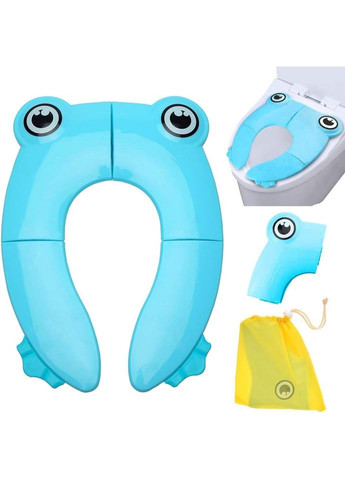 Дитяча складна накладка на унітаз Жабка Сидіння для унітазу дитяче від 18 міс 36*26 см Блакитний LELUNO (302496558)