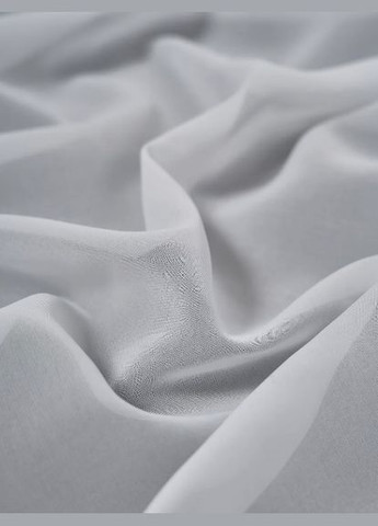 Тканина тюль однотонний шифон без обважнювача 100х280см білий No Brand (332622848)