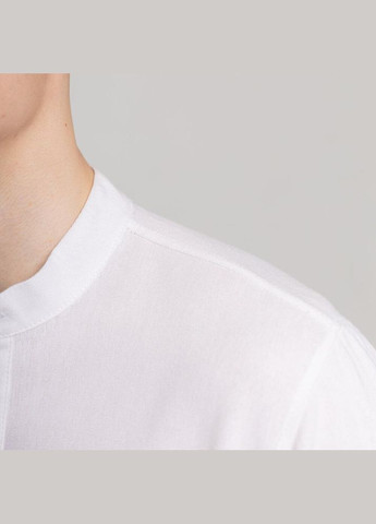 Чоловіча однотонна сорочка з коротким рукавом біла No Brand (341084713)