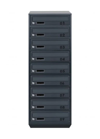 Поштова скринька багатосекційна Е1-09.B на 9 квартир Антрацит 1135x390x200 LEVMETAL (323472916)