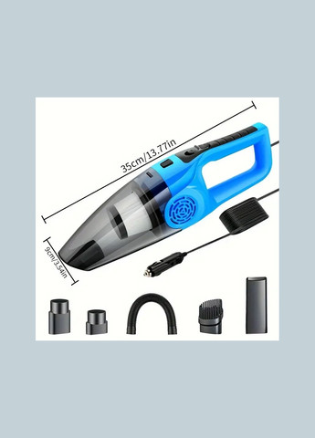 Автомобильный пылесос со съемным шлангом и аксессуарами 12В. No Brand (342717039)