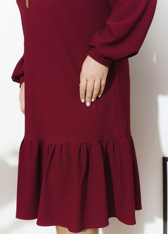 Бордова святковий, вечірня сукня з люрексом а-силует No Brand однотонна