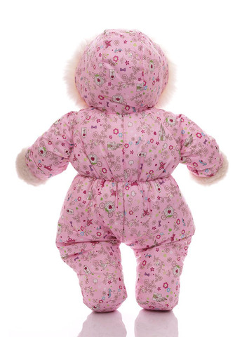 Чоловічок на хутрі для дівчинки з принтом Корон рожевий 74 см (50710) BABYKROHA (297200412)