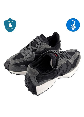 Сірі кросівки чоловічі зимні термо комбіновані сірі 1096-2 No Brand