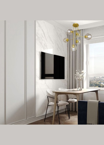 Золота люстра з прозорих куль на 6 ламп (52-L7914-6 GD+CL) No Brand (370070692)