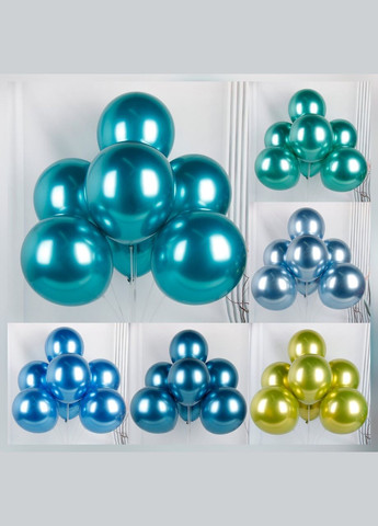 Латексні кулі 5 дюймів хромовані 100 шт baby blue No Brand (345706605)