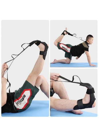 Ремень эспандер с фиксатором для стопы для растяжки фитнеса тренировок упражнений 8 петель 120 см (478845-Prob) Unbranded (313931269)