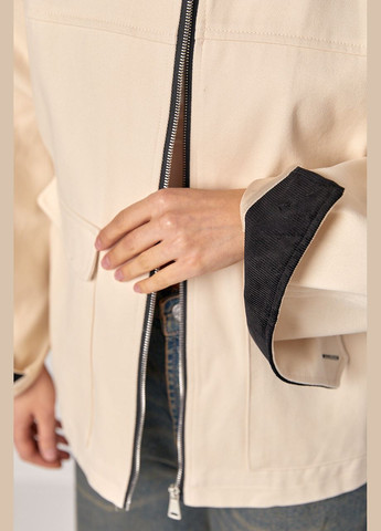 Бежевая демисезонная стильная куртка No Brand