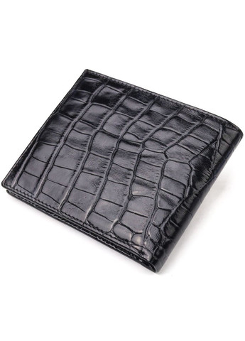 Оригінальний гаманець для чоловіків у два складення з натуральної фактурної шкіри з тисненням під крокодила 21582 Canpellini (329147969)