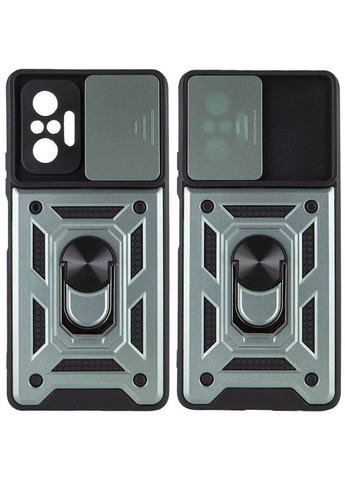 Чохол для xiaomi redmi Note 10 pro протиударний бампер зі шторкою для камери та кільцем (чорний) No Brand (297529033)