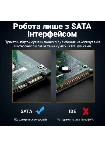 Внешний карман для SSD и 2.5" HDD жестких дисков EHDC-01b с USB 3.0 выходом Addap (376267454)