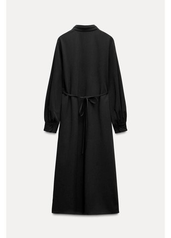 Черное платье-рубашка zw collection с пуговицами Zara