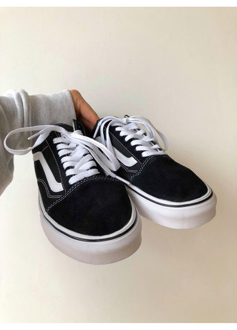 Чорні Осінні кеди чоловічі vans old skool black white v3 ванс олд скул No Brand