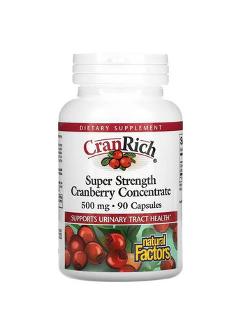 Клюква концентрат 500 мг CranRich Cranberry Concentrate для мочеполовой системы 90 капсул Natural Factors (264648167)