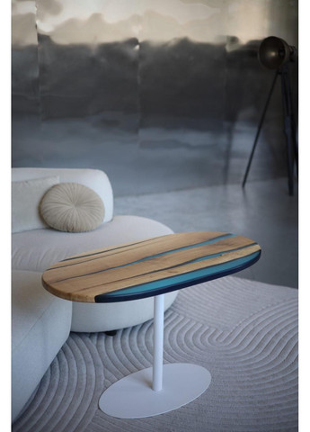 Столик журнальний дерево + епоксидна смола «Еліпс, острів №1» 108,5x52,5 см (2240036) Vitan (365877169)