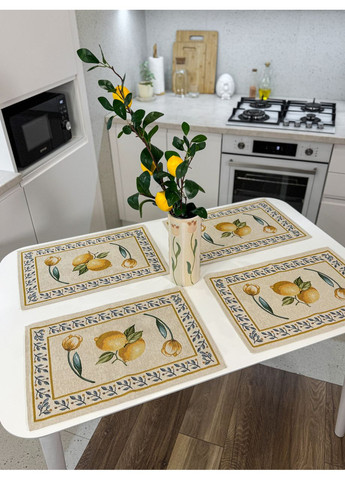 Сервірувальні серветки під тарілки гобелен Lemon/34426 No Brand (360890012)