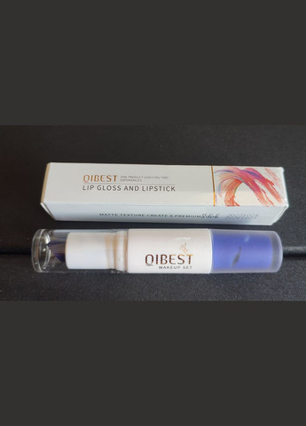 Губна помада 2-в-1 No8 Lip Gloss and Lipstick Синя водостійка матова Qibest (302242660)