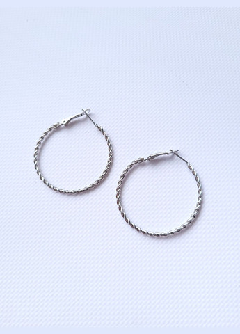 Серьги женские перекрученные кольца 4 см No Brand (278652132)