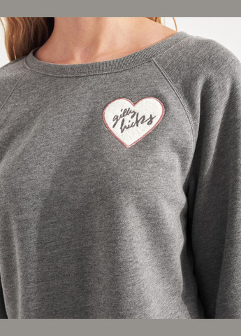 Серый свитшот женский - свитшот gilly hicks hc7764w Hollister (301487263)