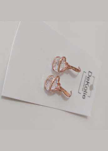 Сережки з підвіскою Серце BS064 рожеве золото DeKolie (332622486)