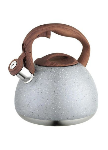 Чайник зі свистком UN-5306 2,7л мармур, чайник для газової плитки, чайник на плиту. Колір: сірий Unique (364664760)