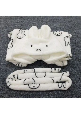 Халат детский с капюшоном Artenl с принтом Зайчик (Белый 90 см) Diana Textile (371136326)