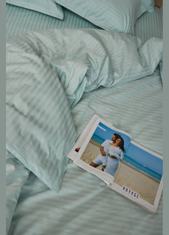 Комплект постільної білизни Дитячий 110х140 наволочки 2х40х40 Stripe Mint Satin Stripe (MS-830000184) Moon&Star StripeMint (293173068)