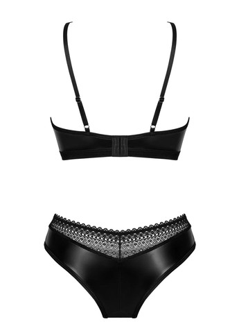 Чорний демісезонний комплект латексний norides set Obsessive