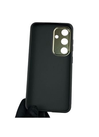 Чехол для Galaxy S24 (SM-S921B) кожаный с золотой окантовкой с защитой камеры на самсунг с24 чёрный Samsung (366022074)